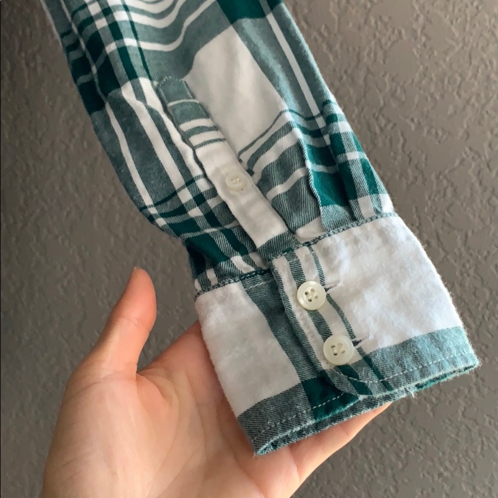 J.Crew Green and White Plaid Shirt - Picture 3 of 3